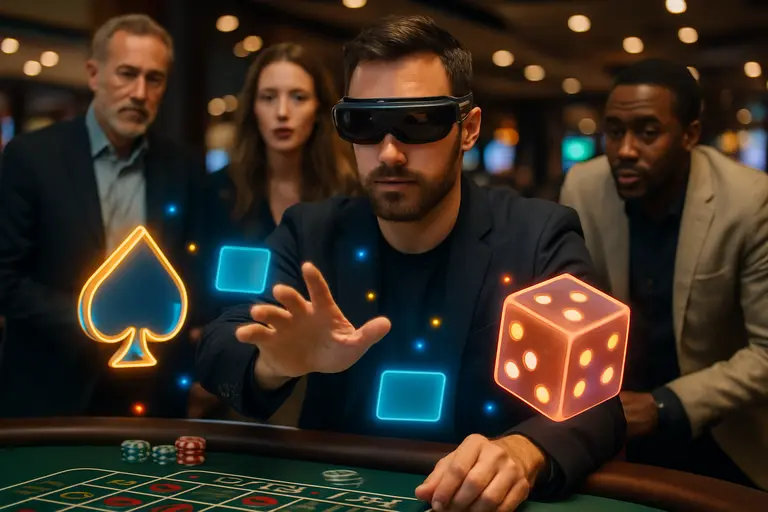 Live dealer game on a phone with added stats panels and interactive visual elements