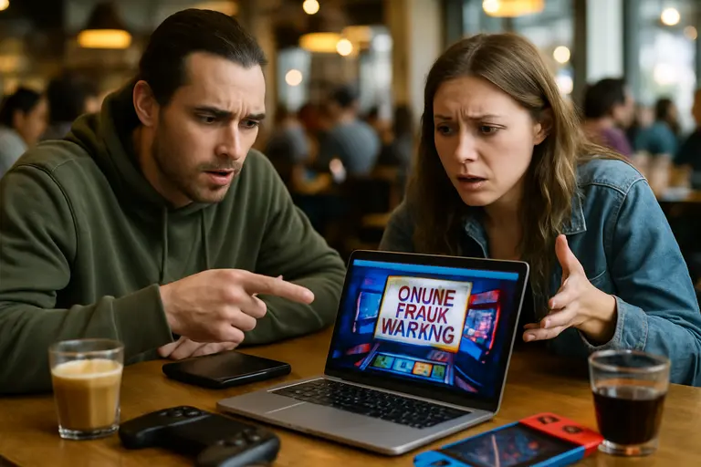 User checking licensing information before registering on an online gaming site