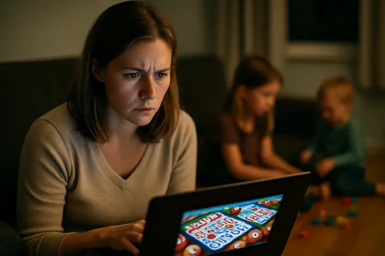 Staff member explaining gaming rules to an adult customer at a counter