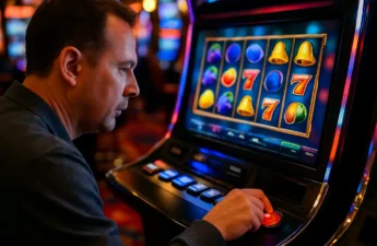 iGaming revenue outlook chart on a tablet beside casino compliance notes