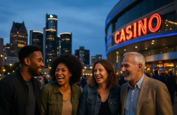 Analyst reviews Michigan iGaming Revenue data beside mobile casino app screens