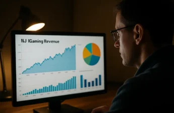 Analyst dashboard showing NJ iGaming revenue and July casino data