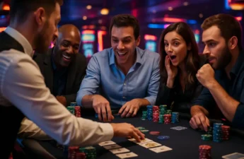Analyst reviewing Online Casino Revenue charts on a desktop dashboard