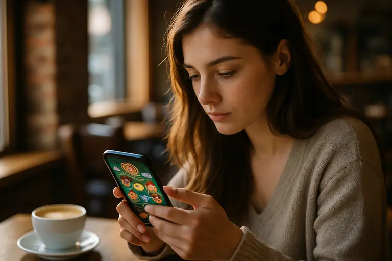 Person using a casino app with account controls and payment choices visible
