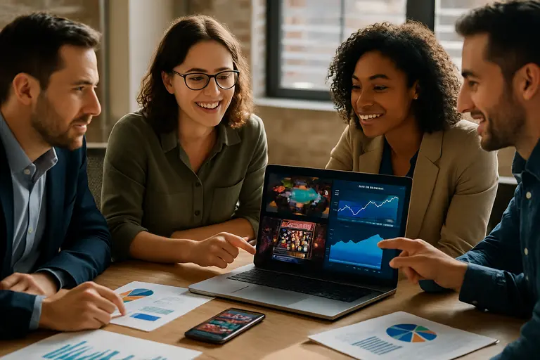 Product team reviews retention metrics and account support trends