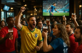 Sports Betting Revenue chart on a sportsbook analytics screen during a soccer event