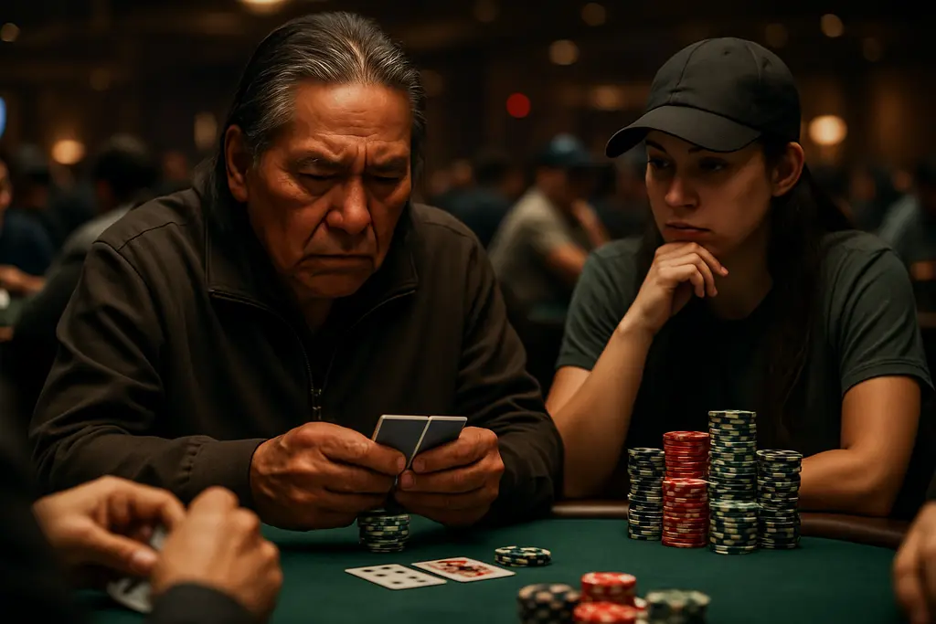 Tribal Gaming Oversight review desk with compliance files and casino floor data